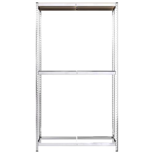Dækreoler 2 stk. med 2 hylder 110x40x180 cm stål sølvfarvet