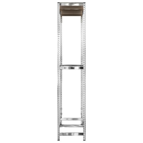 Dækreoler 2 stk. med 2 hylder 110x40x180 cm stål sølvfarvet