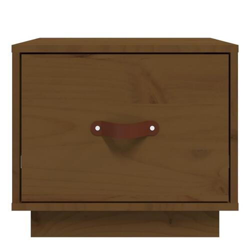 Sengebord 40x34x35 cm massivt fyrretræ gyldenbrun