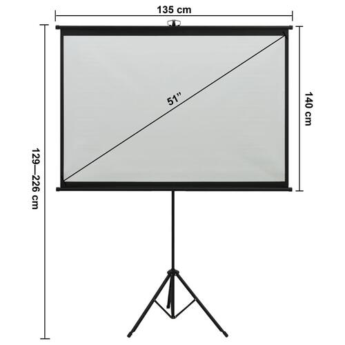 Projektorlærred med trefod 72" 1:1
