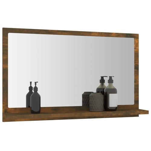 Badeværelsesspejl 60x10,5x37 cm konstrueret træ røget egetræ