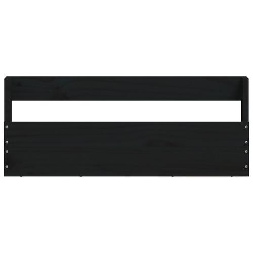 Væghængte skohylder 2 stk. 59x9x23 cm massivt fyrretræ sort