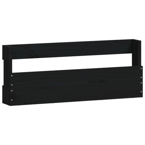Væghængte skohylder 2 stk. 59x9x23 cm massivt fyrretræ sort