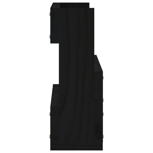 Væghængte skohylder 2 stk. 59x9x23 cm massivt fyrretræ sort