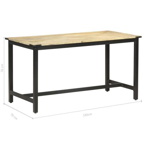 Spisebord 140x70x76 cm massivt ru mangotræ