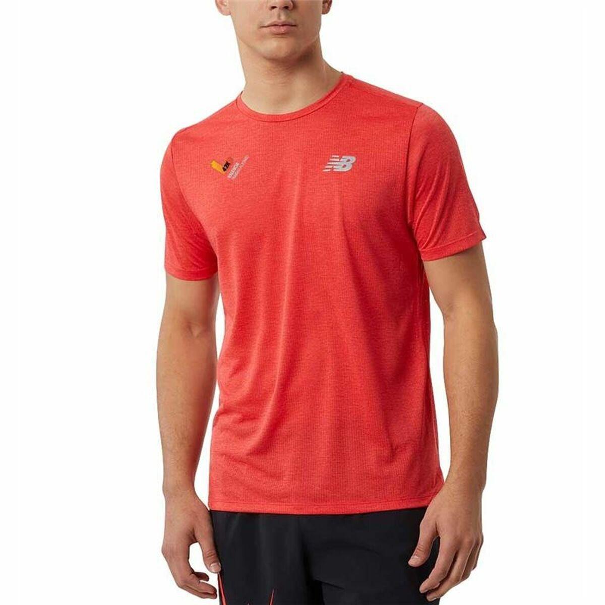 Kortærmet Sport T-shirt New Balance Impact Run Orange L