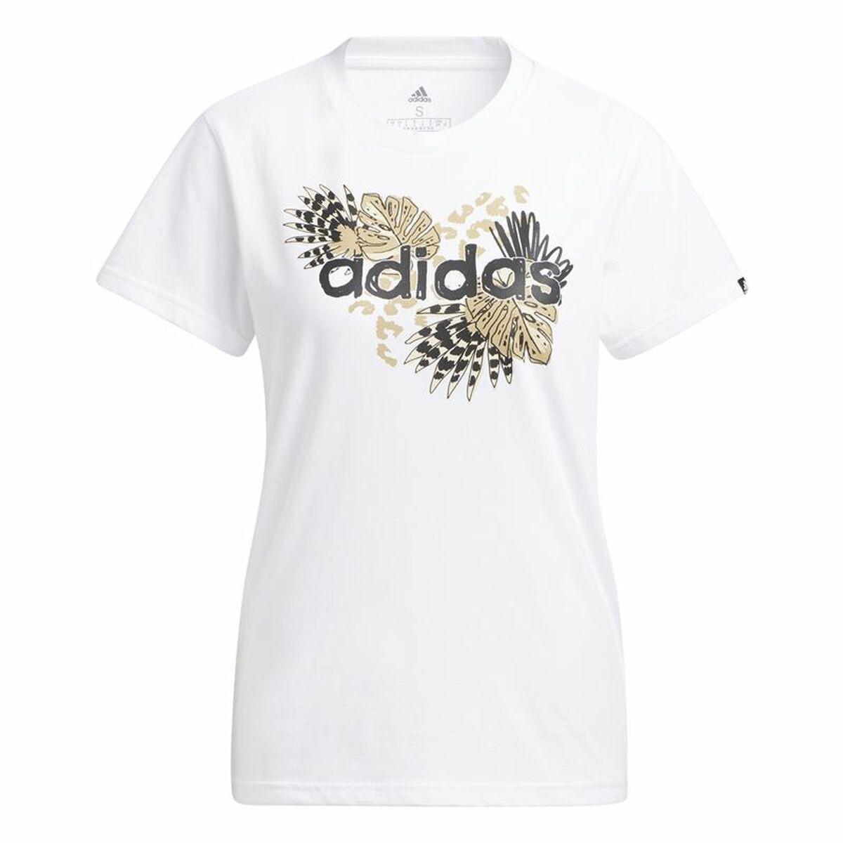 Langærmet T-shirt til Kvinder Adidas Print Graphic Hvid XS