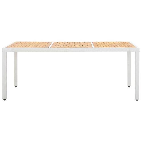 Udendørs spisebordssæt 9 dele polyrattan hvid