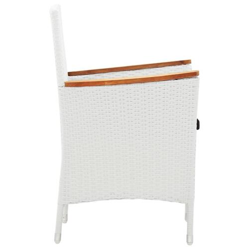 Udendørs spisebordssæt 9 dele polyrattan hvid