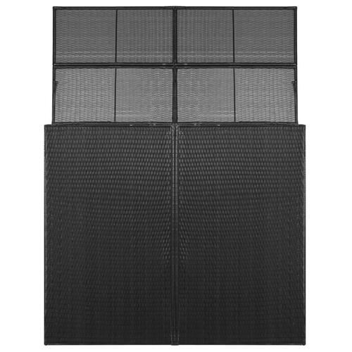 Dobbelt skraldespandsskjuler 153x78x120 cm polyrattan sort