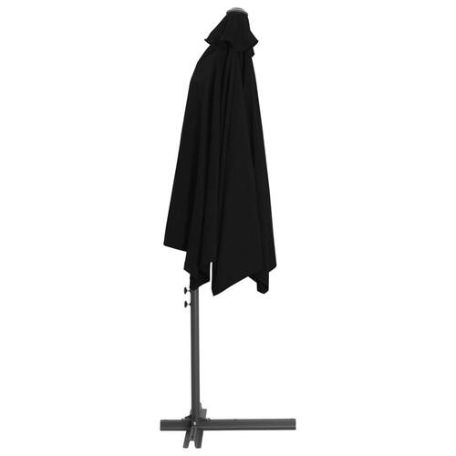 Udendørsparasol med stålstang 300 cm sort