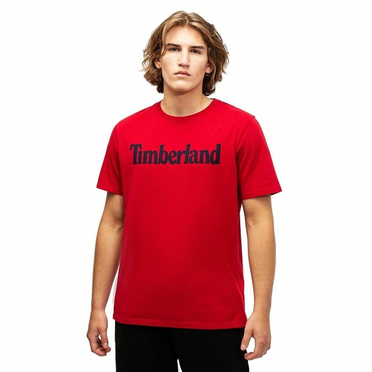 Kortærmet T-shirt til Mænd Timberland Kennebec Linear Rød S