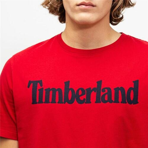 Kortærmet T-shirt til Mænd Timberland Kennebec Linear Rød S