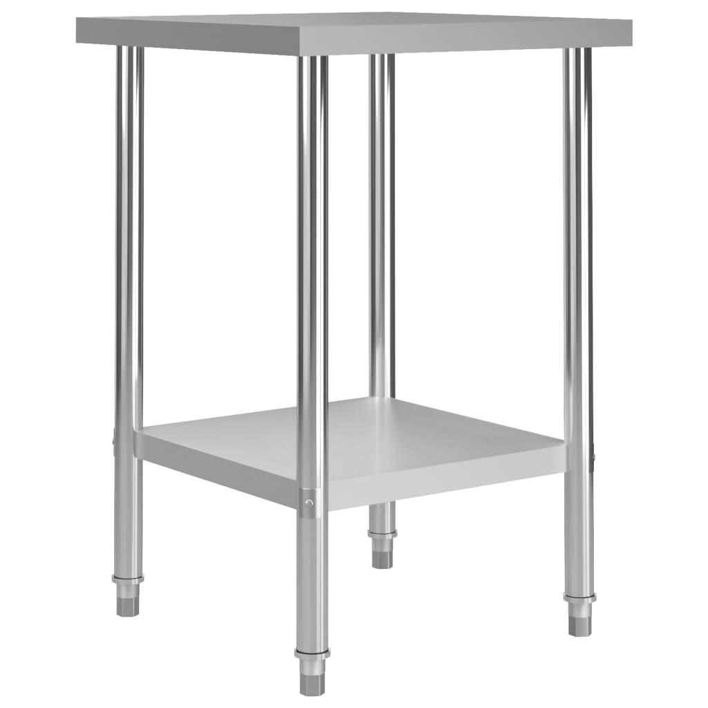 Arbejdsbord til køkken 60x60x85 cm rustfrit stål