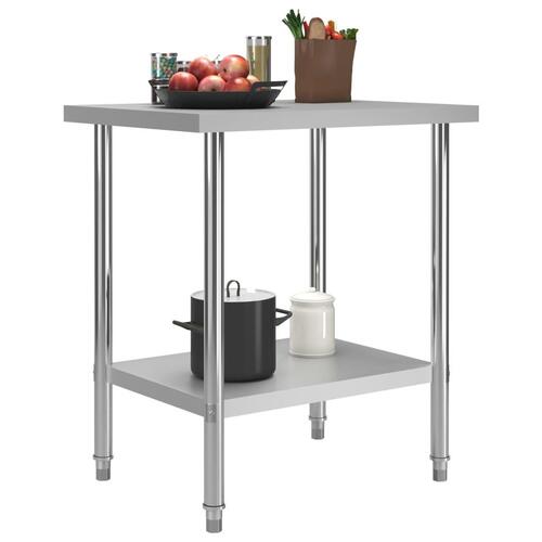 Arbejdsbord til køkken 80x60x85 cm rustfrit stål