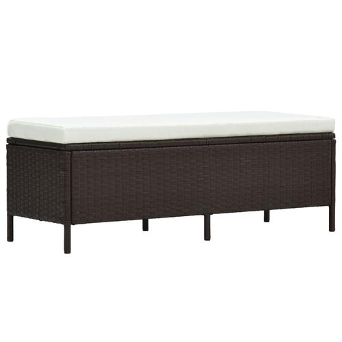 Haveloungesæt 3 dele med hynder polyrattan brun