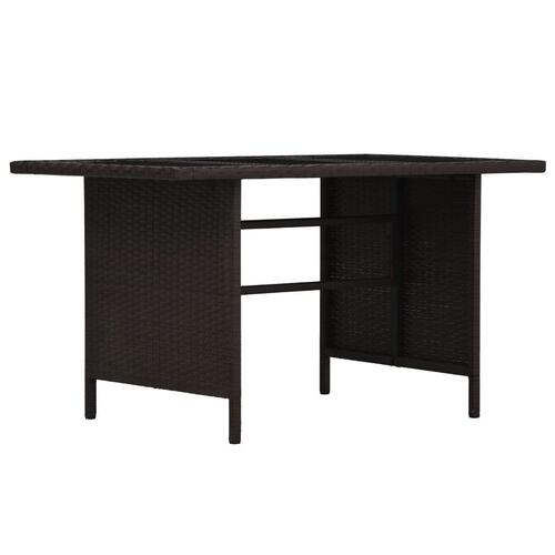 Haveloungesæt 3 dele med hynder polyrattan brun