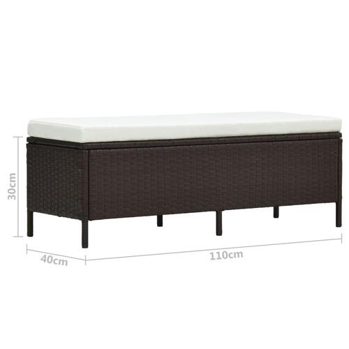 Haveloungesæt 3 dele med hynder polyrattan brun