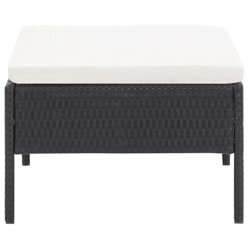 Havesofasæt med hynder 5 dele polyrattan sort