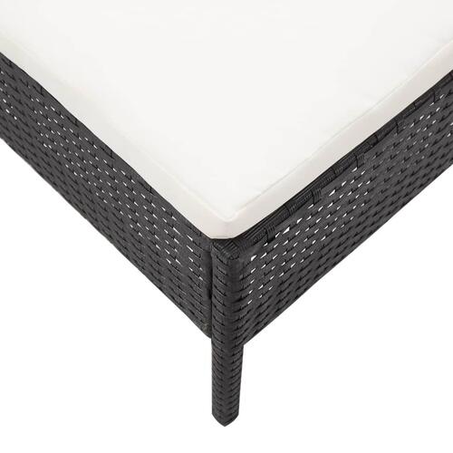 Havesofasæt med hynder 5 dele polyrattan sort
