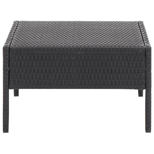 Havesofasæt med hynder 5 dele polyrattan sort