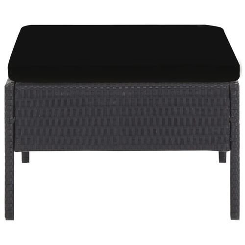 Havesofasæt med hynder 5 dele polyrattan sort