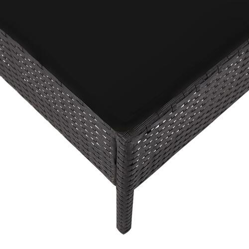 Havesofasæt med hynder 5 dele polyrattan sort