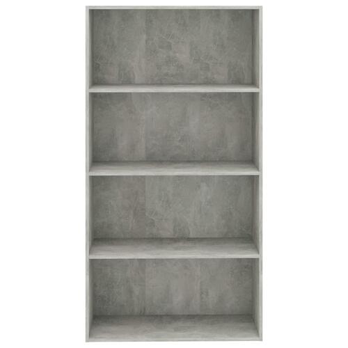 Bogreol med 4 hylder 80x30x151,5 cm konstrueret træ betongrå