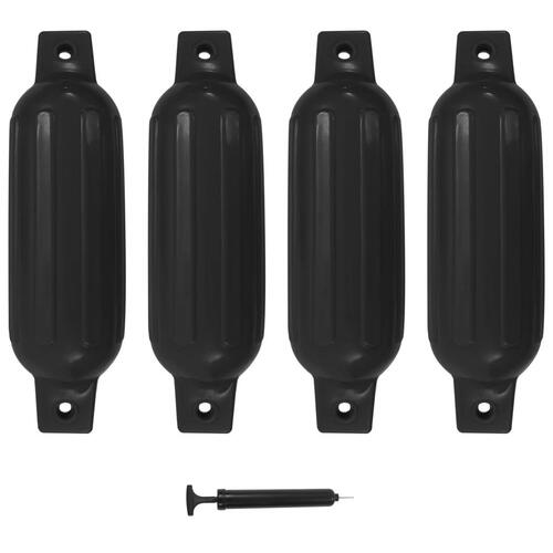 Fendere til båd 4 stk. 41x11,5 cm PVC sort
