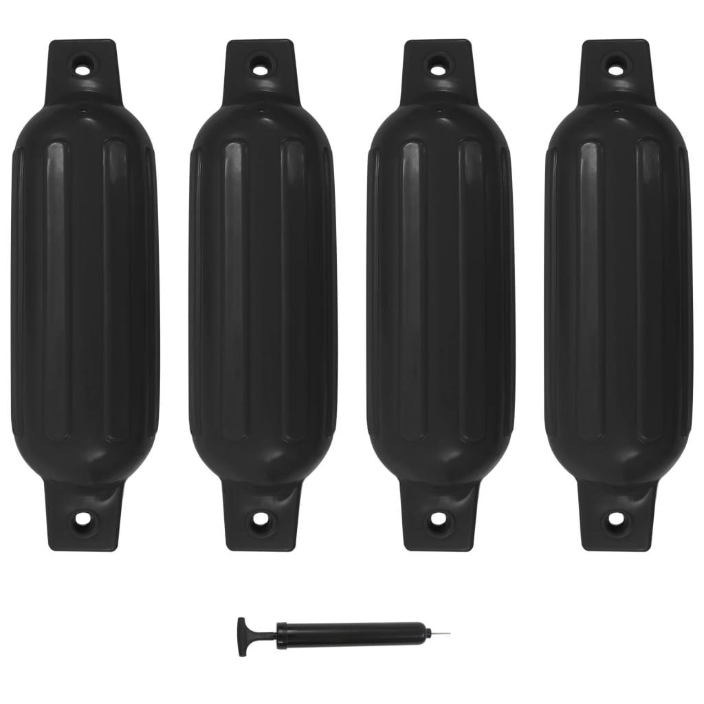 Fendere til båd 4 stk. 41x11,5 cm PVC sort