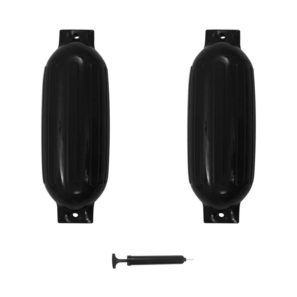 Fendere til båd 2 stk. 69x21,5 cm PVC sort