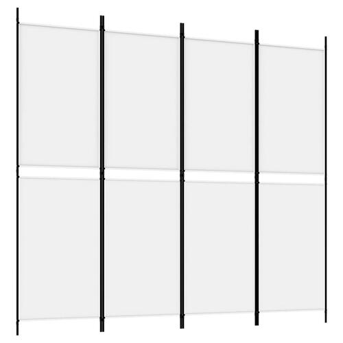 4-panels rumdeler 200x180 cm stof hvid