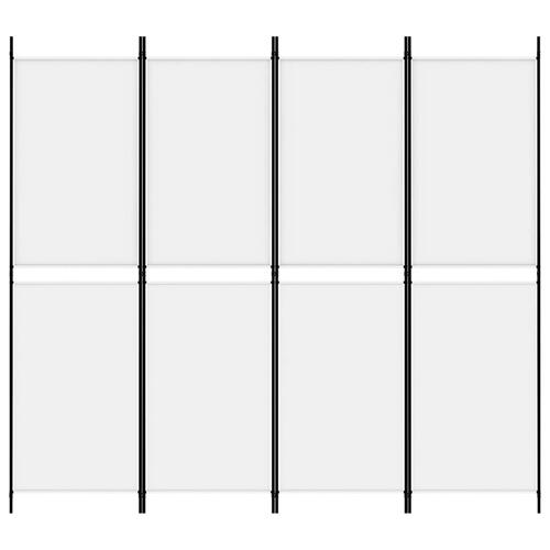 4-panels rumdeler 200x180 cm stof hvid