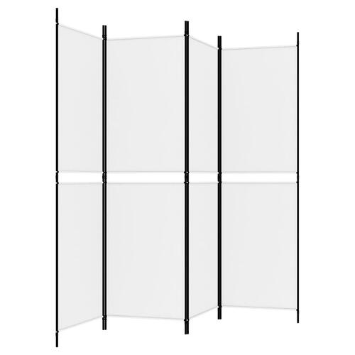 4-panels rumdeler 200x180 cm stof hvid