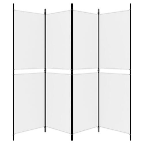 4-panels rumdeler 200x180 cm stof hvid