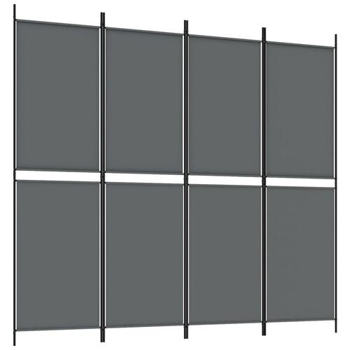 4-panels rumdeler 200x180 cm stof antracitgrå