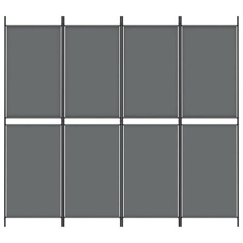 4-panels rumdeler 200x180 cm stof antracitgrå