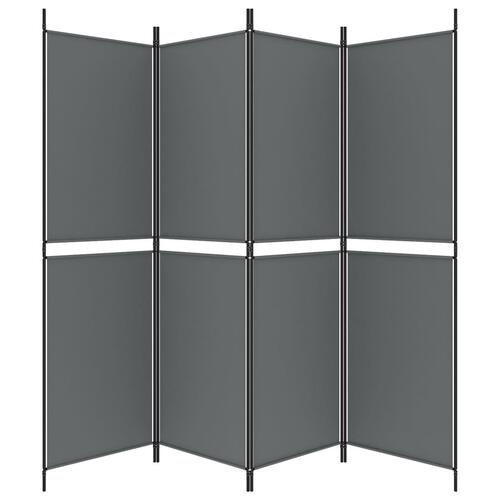 4-panels rumdeler 200x180 cm stof antracitgrå