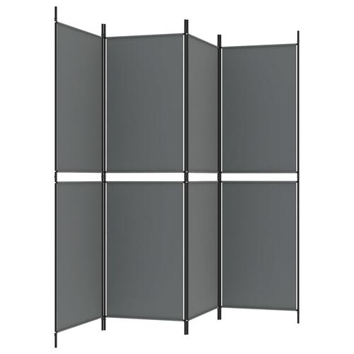 4-panels rumdeler 200x180 cm stof antracitgrå
