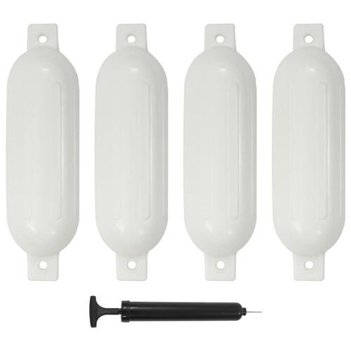 Fendere til båd 4 stk. 51x14 cm PVC hvid