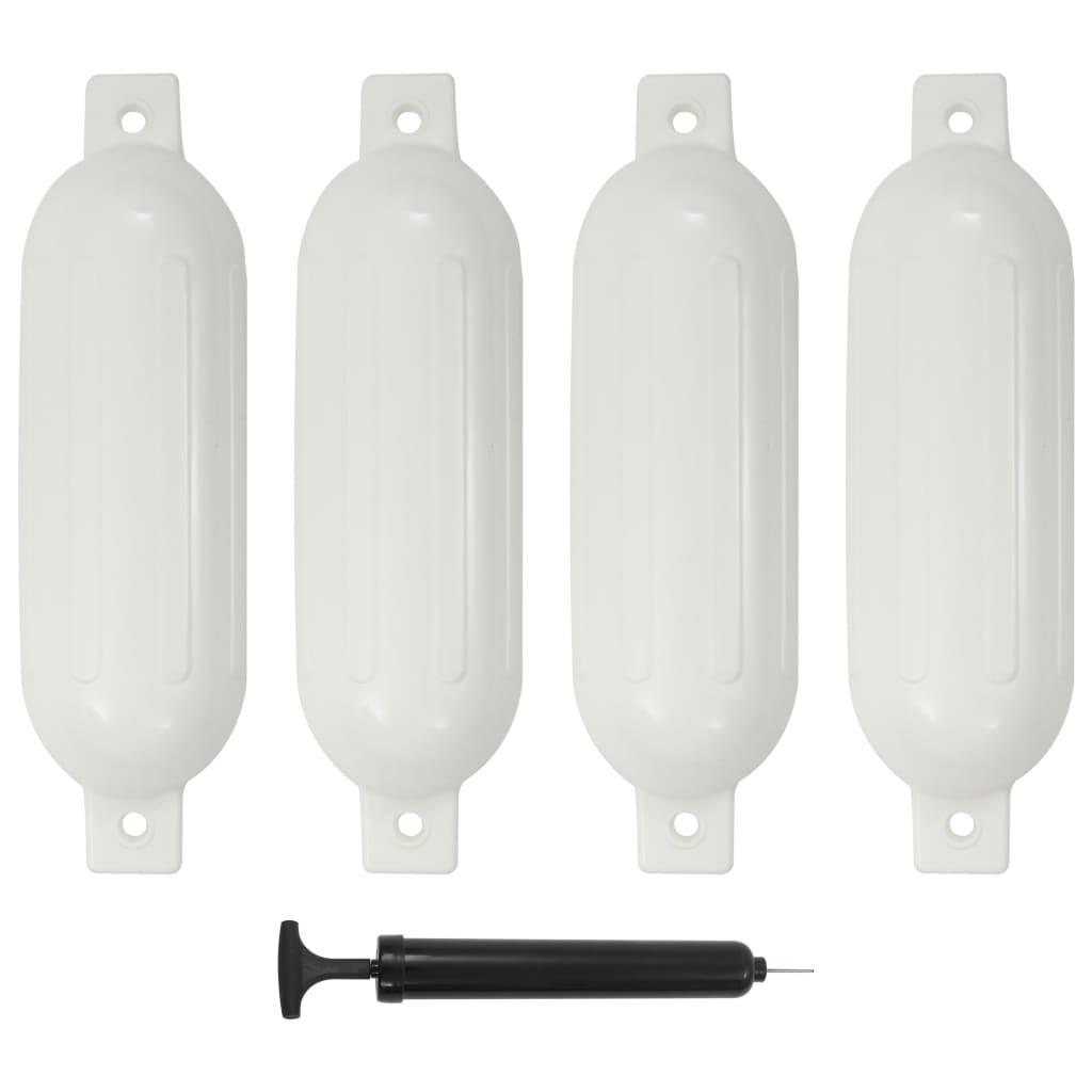 Fendere til båd 4 stk. 51x14 cm PVC hvid