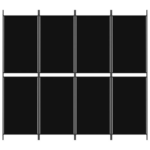 4-panels rumdeler 200x180 cm stof sort