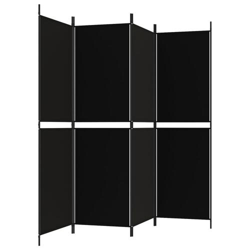 4-panels rumdeler 200x180 cm stof sort