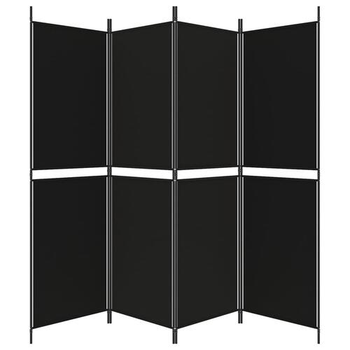 4-panels rumdeler 200x180 cm stof sort