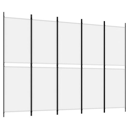 5-panels rumdeler 250x180 cm stof hvid