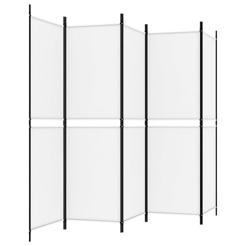 5-panels rumdeler 250x180 cm stof hvid