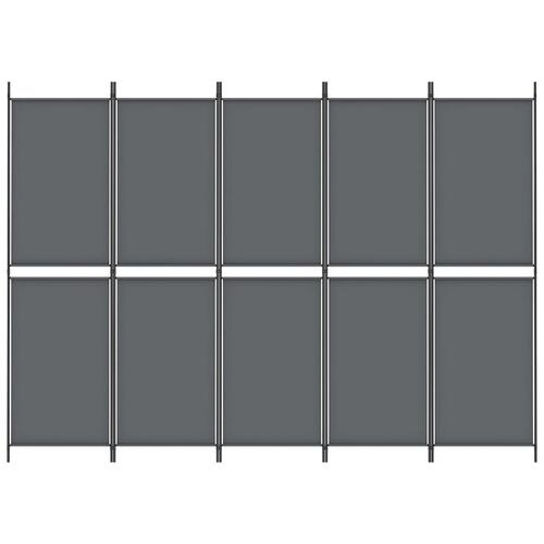 5-panels rumdeler 250x180 cm stof antracitgrå