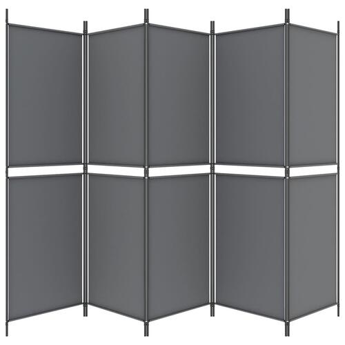 5-panels rumdeler 250x180 cm stof antracitgrå