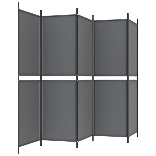 5-panels rumdeler 250x180 cm stof antracitgrå