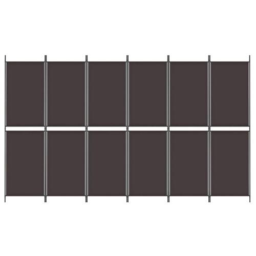 6-panels rumdeler 300x180 cm stof brun